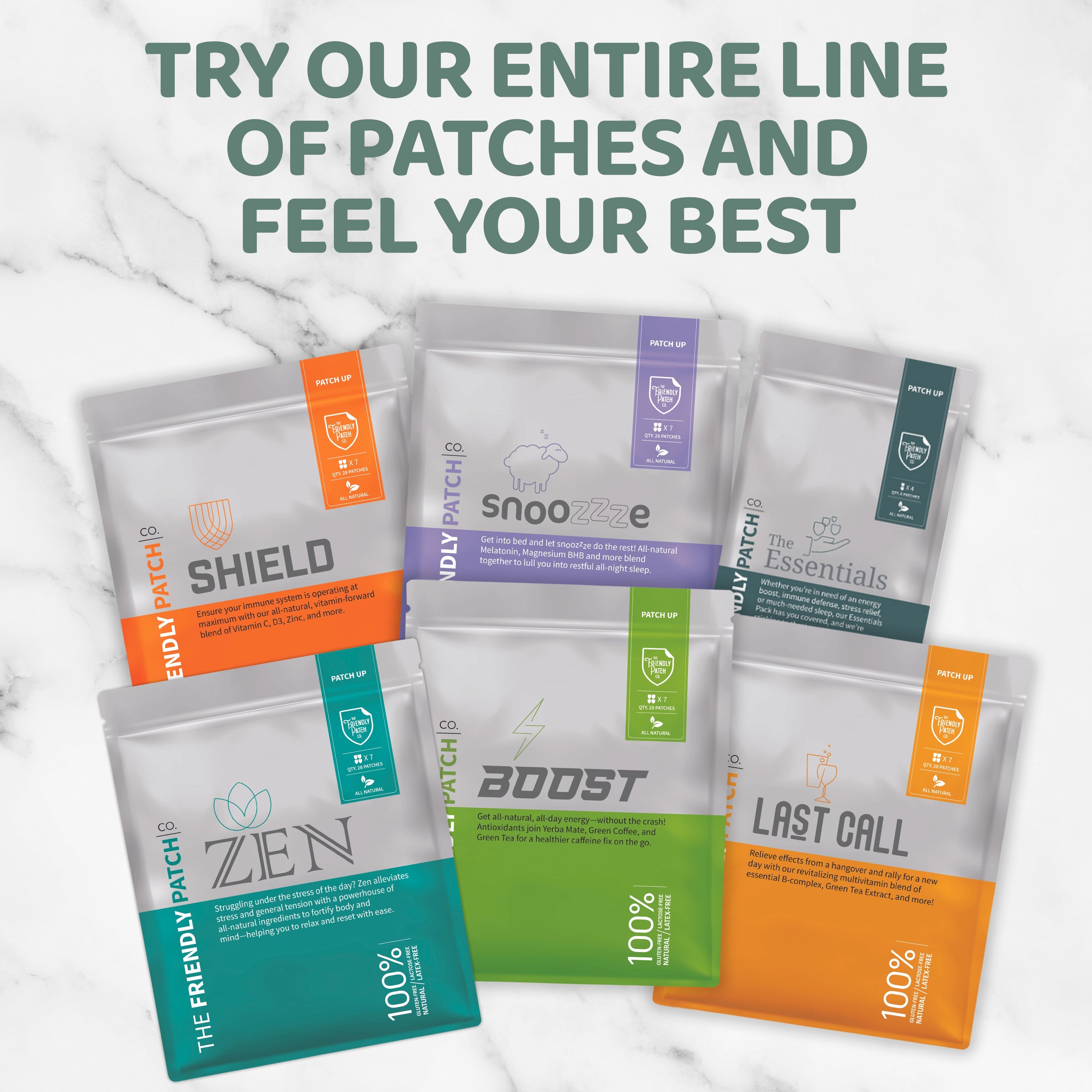 Eight Zen Relax & Let Go travel patches by Friendly Patch Co, wearable skin supplements for stress relief and calm.