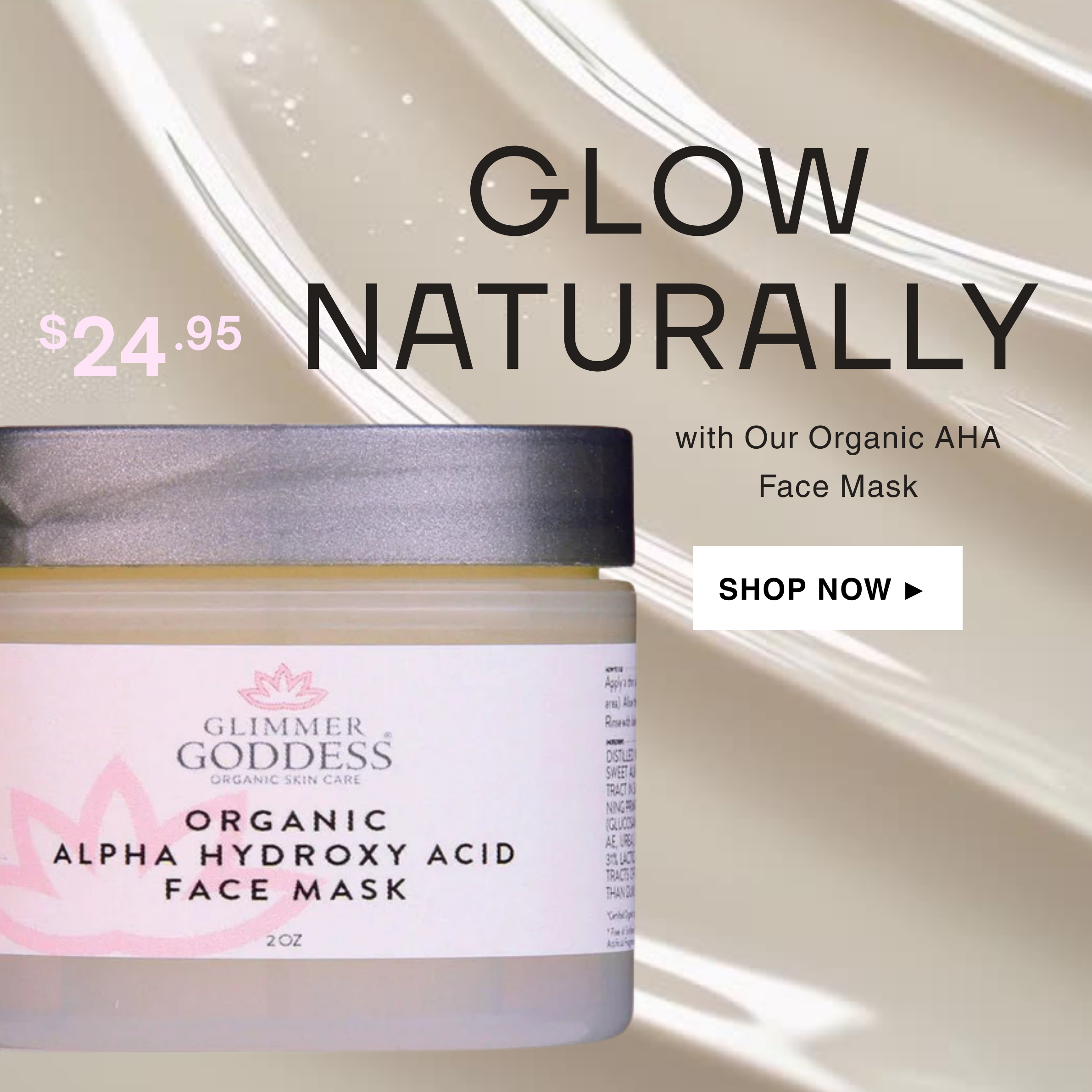 Organic AHA Face Mask – Renewing Treatment for Exfoliation & Glow