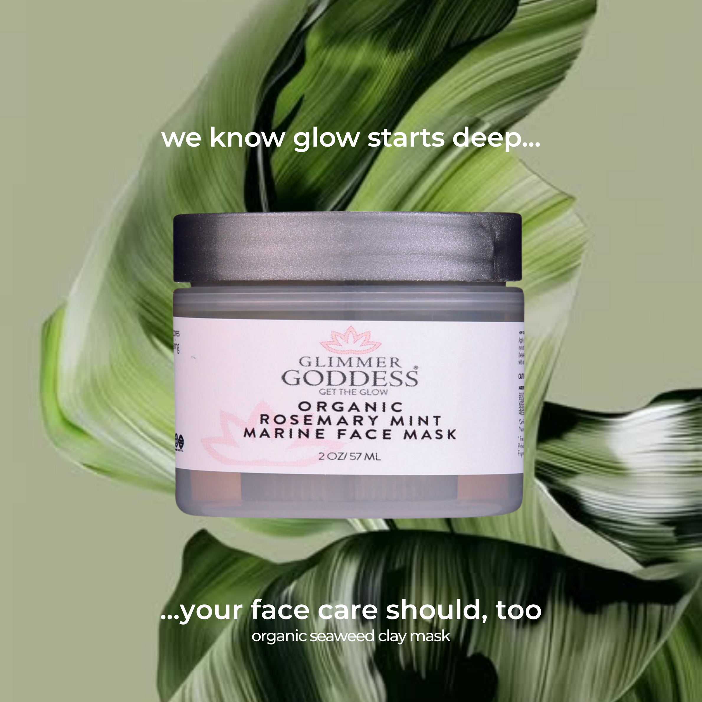 Organic Rosemary Mint Algae Face Mask for Acne & Rosacea