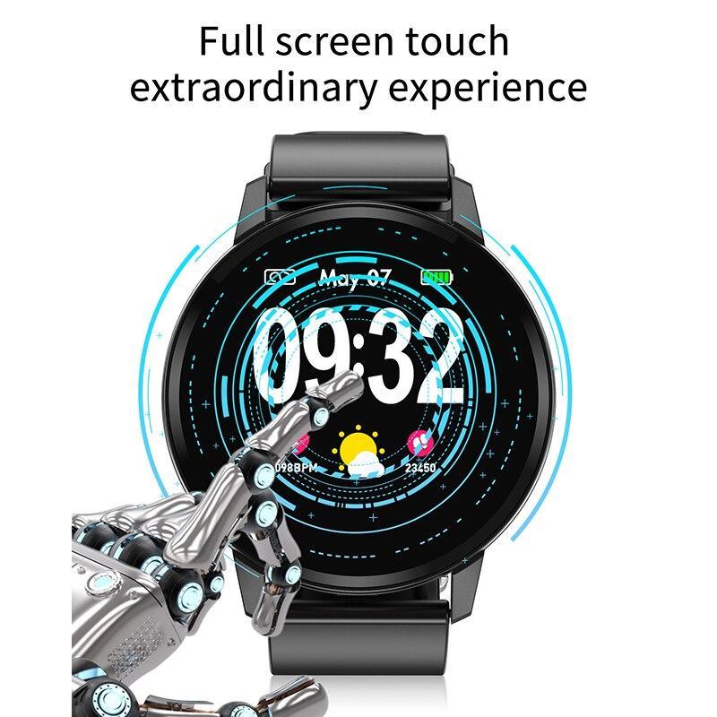 Stevvex smart bracelet watch for women and men, waterproof fitness tracker with modern luxury design in black and silver.