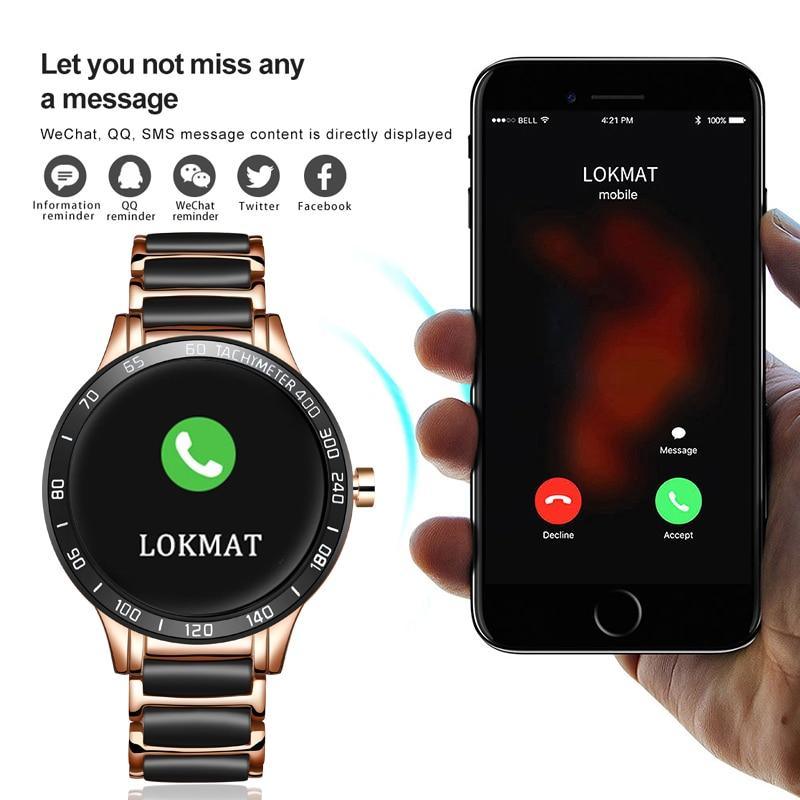 Stevvex luxury ceramic unisex smart watch with heart rate monitor, blood pressure tracker, waterproof sport watch with ceramic strap.