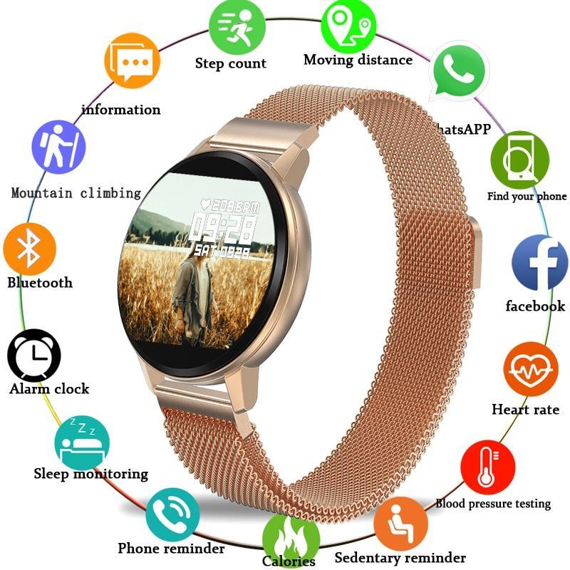 Stevvex smart bracelet watch for women and men, waterproof fitness tracker with modern luxury design and digital display.