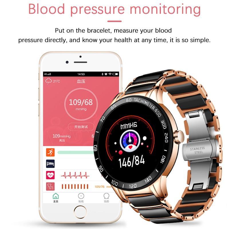 Stevvex luxury ceramic unisex smart watch with heart rate monitor, blood pressure tracker, waterproof sport strap, stylish design