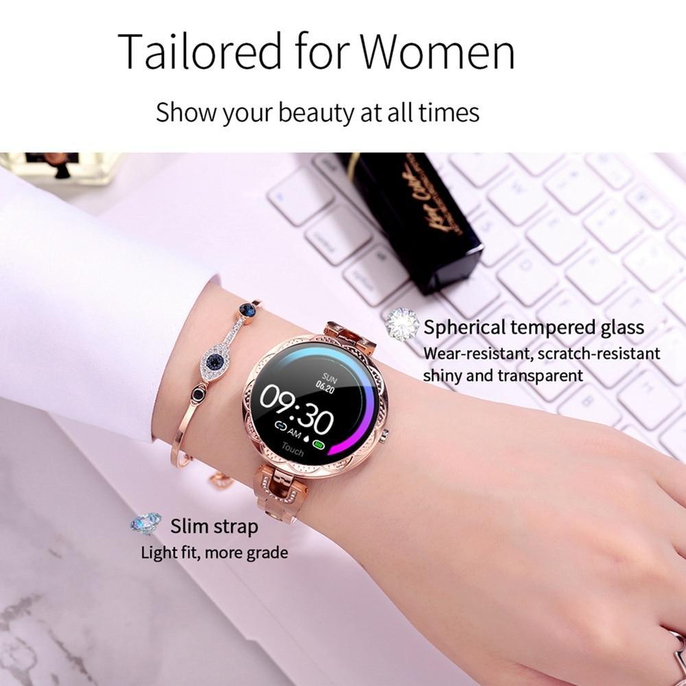 Stevvex women's waterproof smart watch with heart rate monitor and fitness tracking, stylish wearable device for active women.