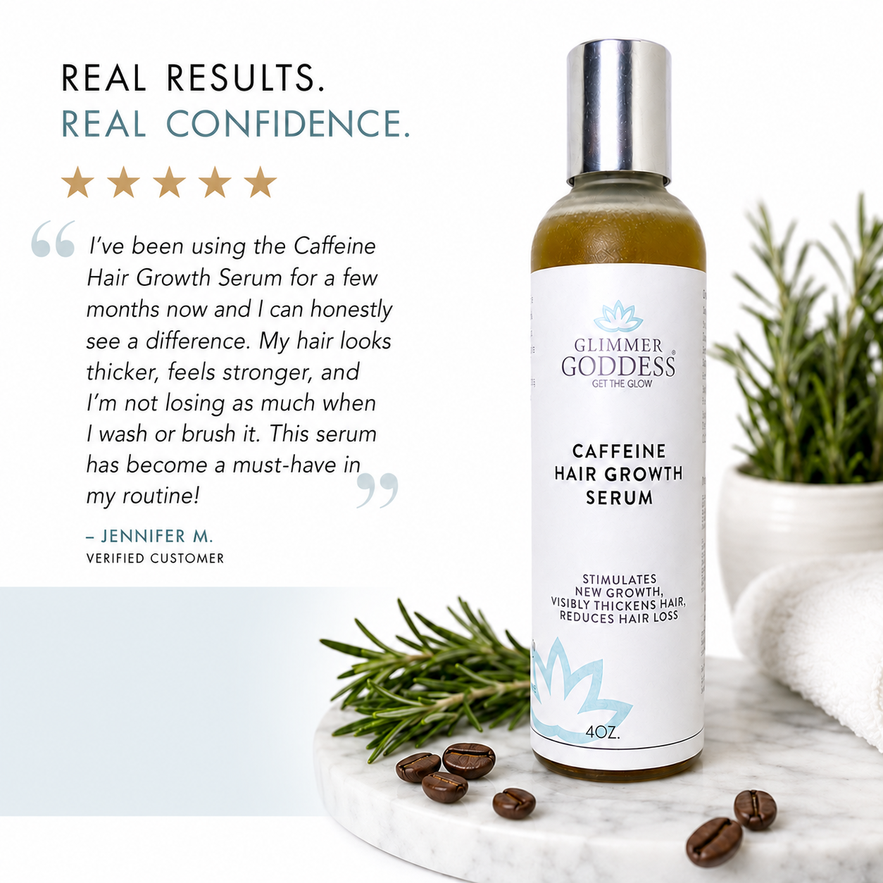 Organic Caffeine Hair Growth Serum – Scalp Treatment