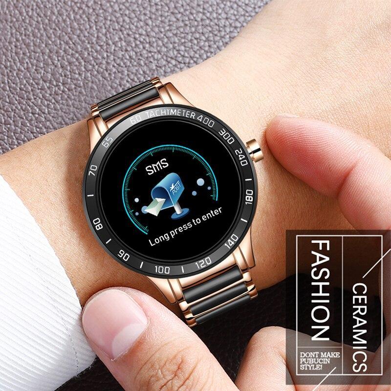 Stevvex luxury ceramic unisex smart watch with heart rate monitor, blood pressure tracker, ceramic strap, waterproof, fitness features