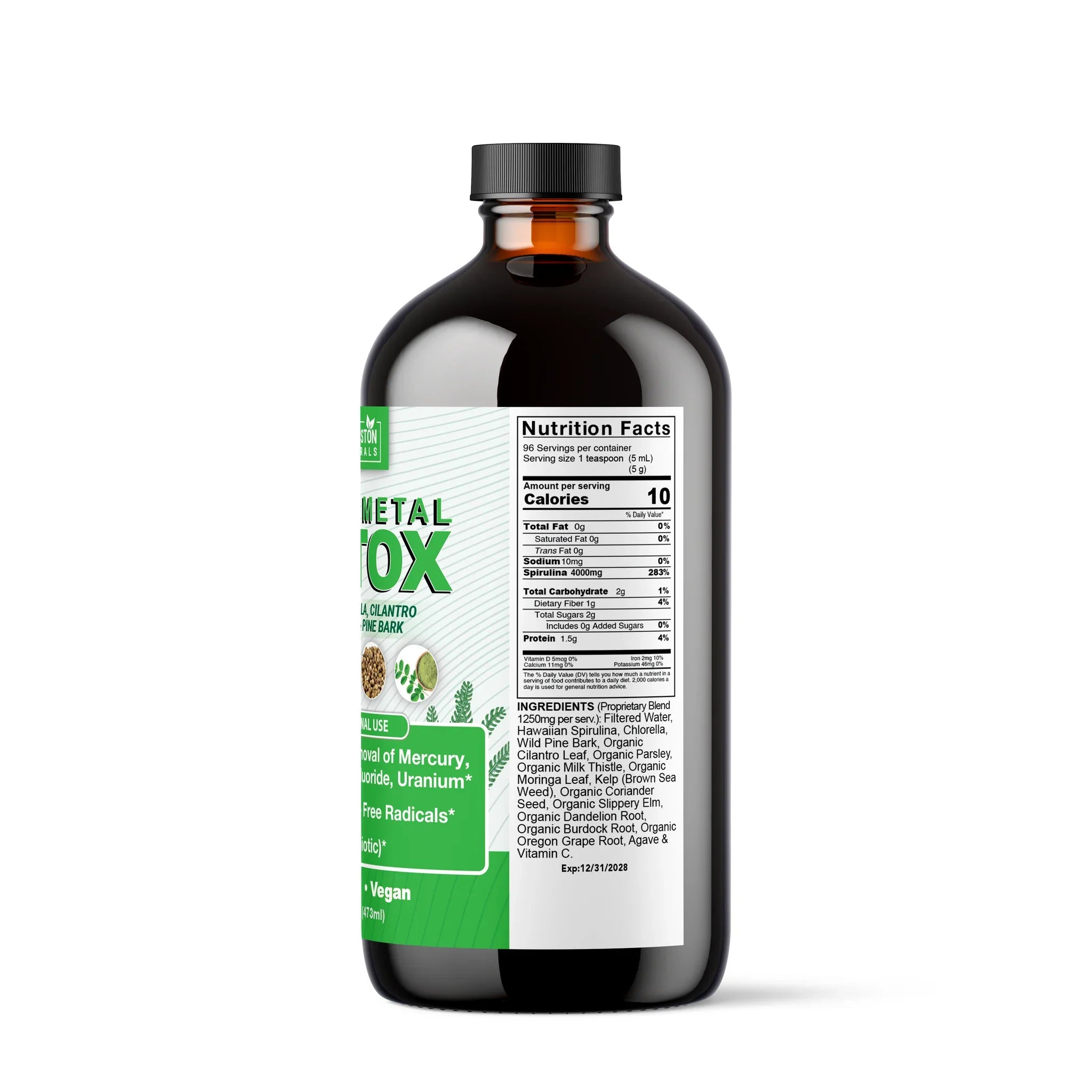 Organic Herbal Heavy Metal Detox supplement by VeggieVerve, featuring natural herbal ingredients in a clear container.