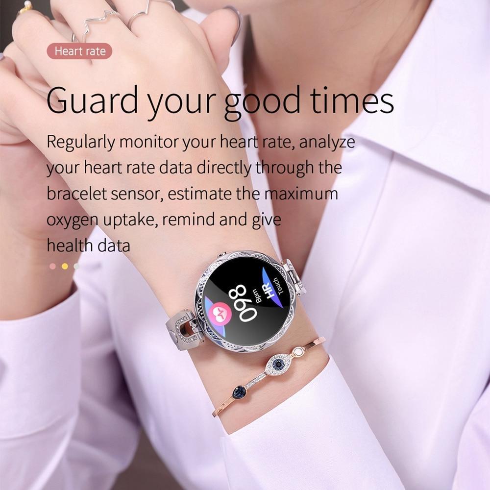 Stevvex women's waterproof smartwatch with heart rate monitor, fitness tracking, and sleek wearable design.