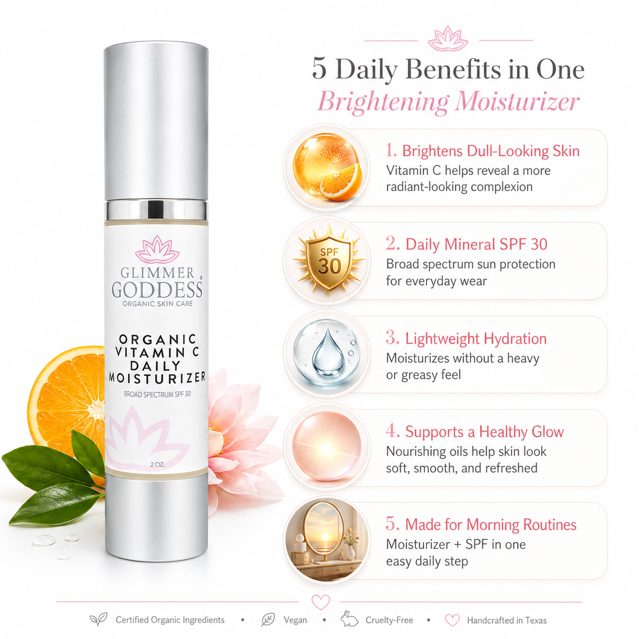 Organic Vitamin C Daily Moisturizer SPF 30 – Brightening Formula