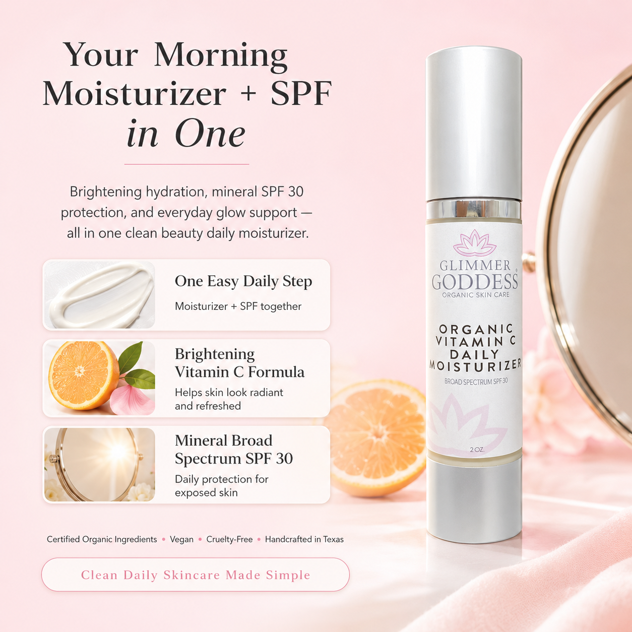 Organic Vitamin C Daily Moisturizer SPF 30 – Brightening Formula