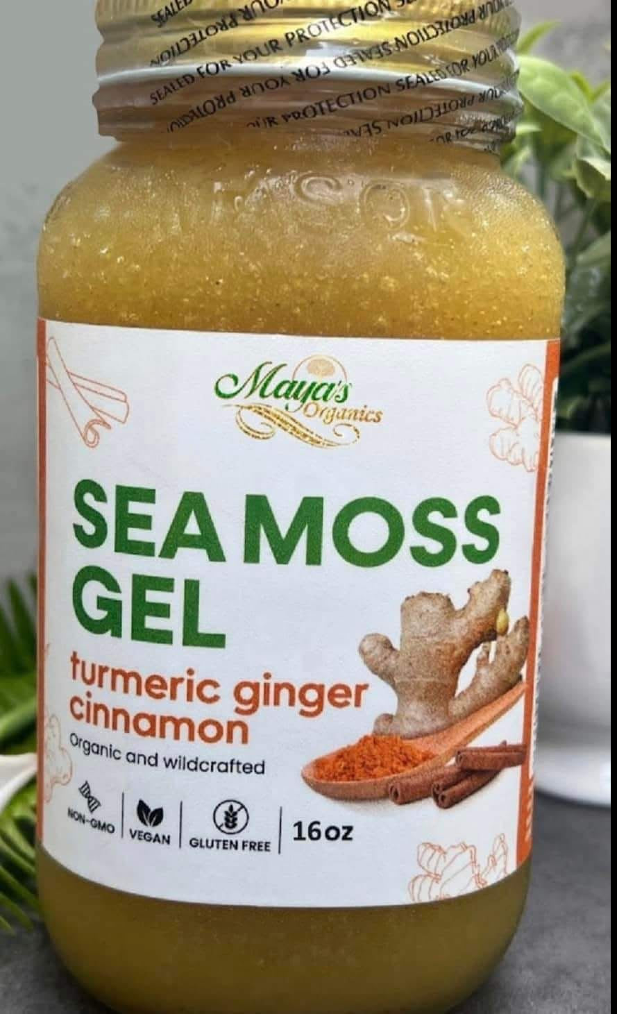 St. Lucia Sea Moss with Tumeric Ginger & Cinnamon – 16oz | Anti-Inflammatory, Detox & Gut Health Boost