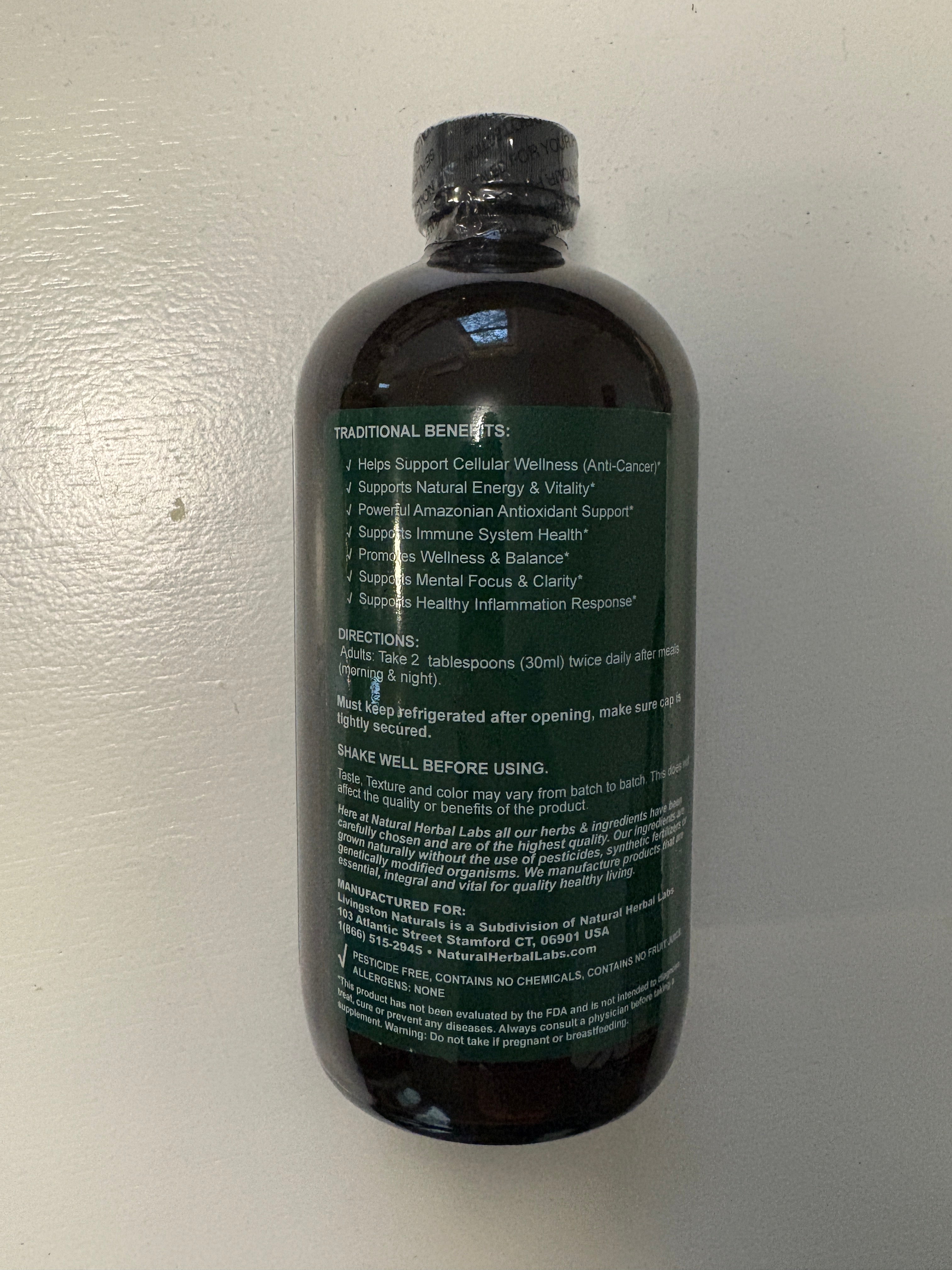Vegan herbal liquid supplement by VeggieVerve, featuring a dropper bottle of Miracle of Amazon herbal blend for health support.