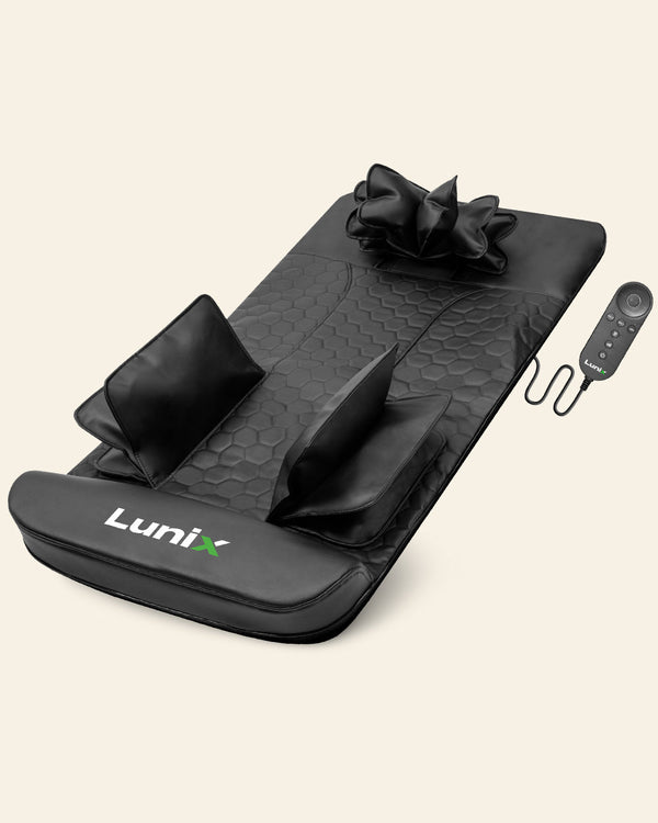 Lunix LX27 Stretching Mat Massager in charcoal black, a health and beauty product designed for relaxation and muscle relief.