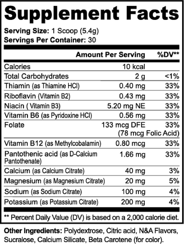 Midwest Method Lemonade Hydration Powder in a container, showing supplement facts for intra-workout hydration supplement.