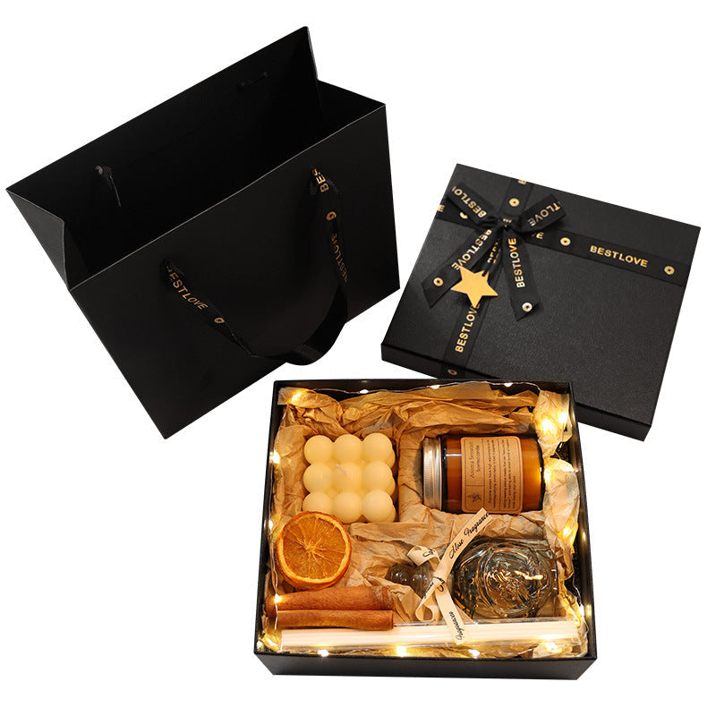 Aromatherapy candle gift box from FLIPSTYLEZLLC with candles and decorative packaging for advanced atmosphere ambiance.