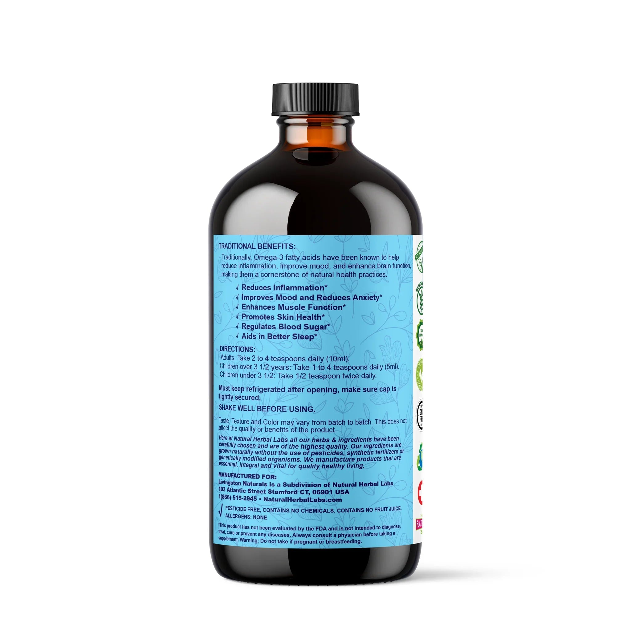 VeggieVerve Omega-3 Extra Strength Vegan Supplement with Vitamin D3 and Magnesium, shown in a bottle with capsules.