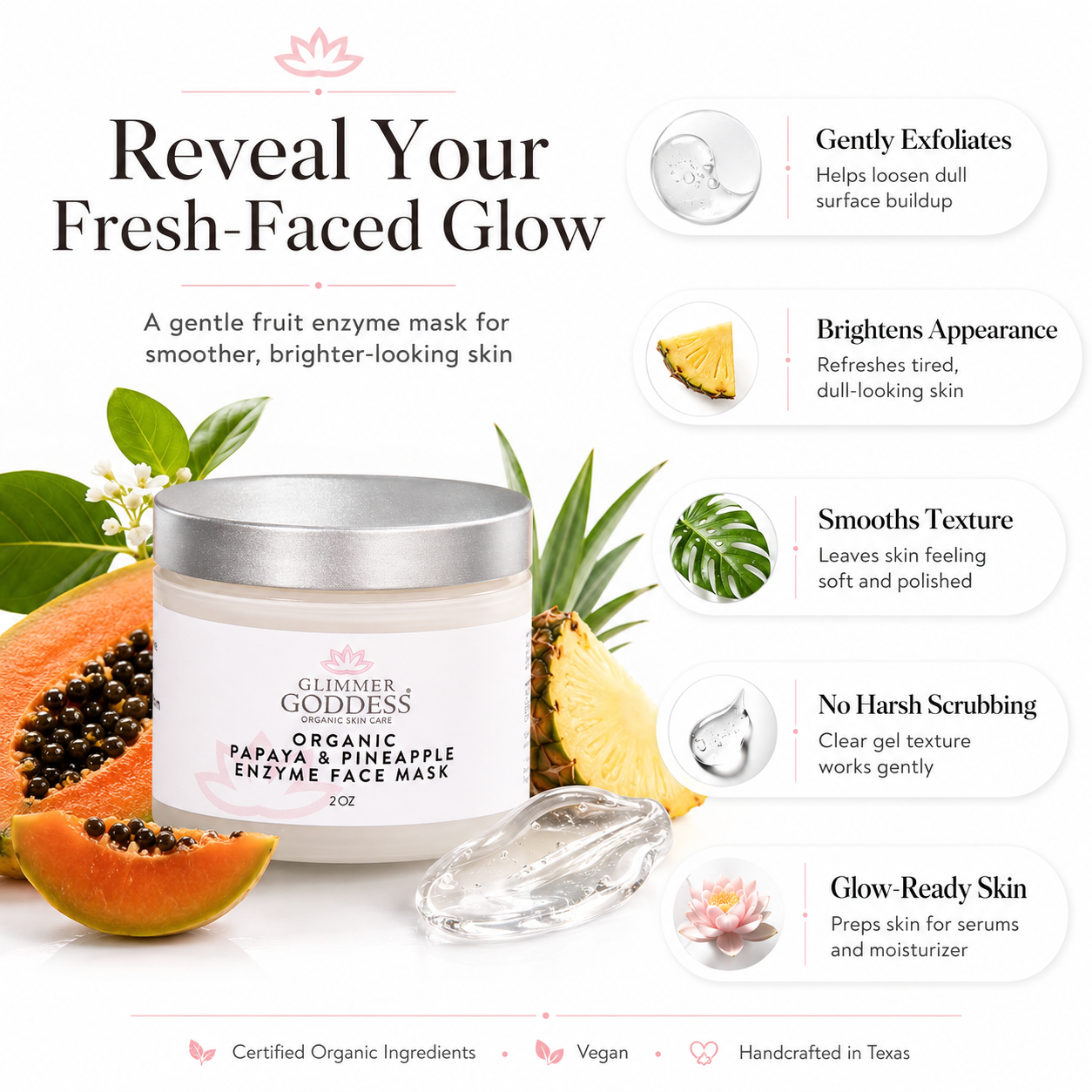 Organic Papaya Pineapple Enzyme Face Mask – Gentle Exfoliating Treatment