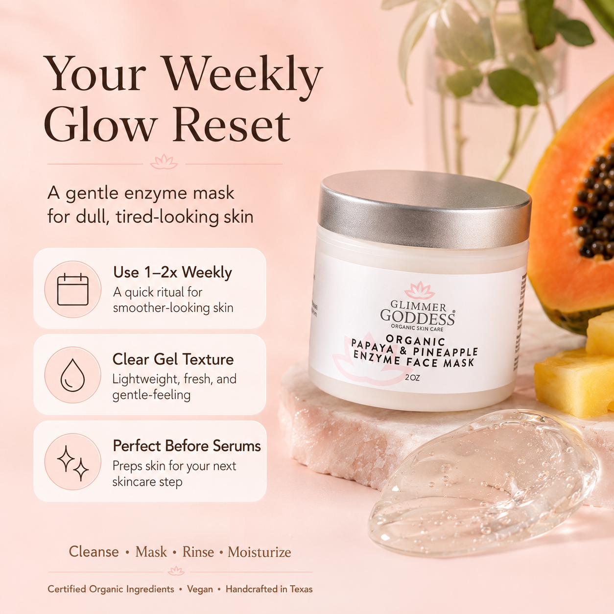 Organic Papaya Pineapple Enzyme Face Mask – Gentle Exfoliating Treatment
