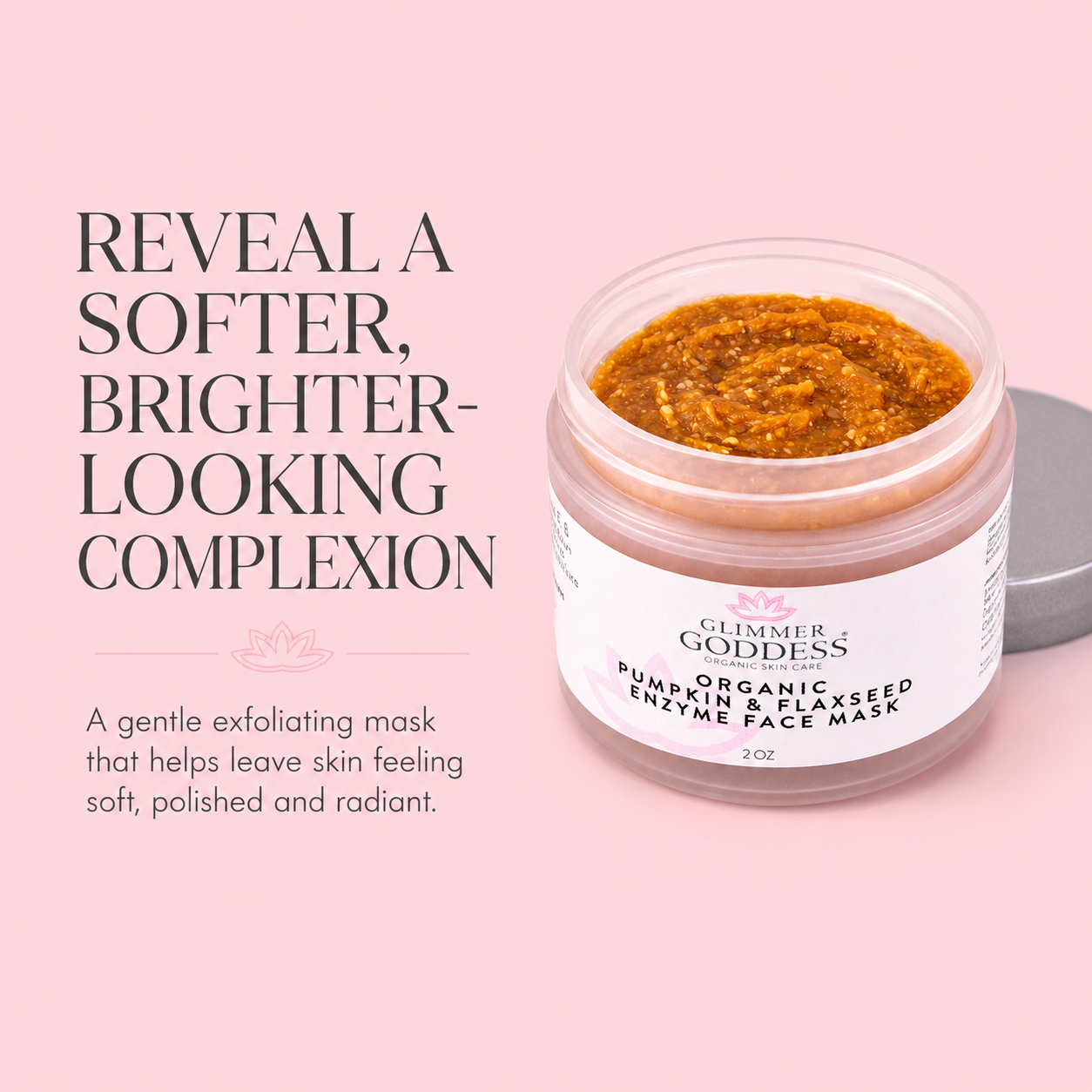 Organic Pumpkin Flaxseed Enzyme Face Mask – Brightening & Tightening Mask for Glowing Skin