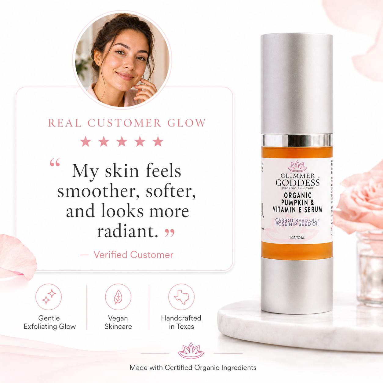 Organic Pumpkin Enzyme Serum – Exfoliating Glow Treatment