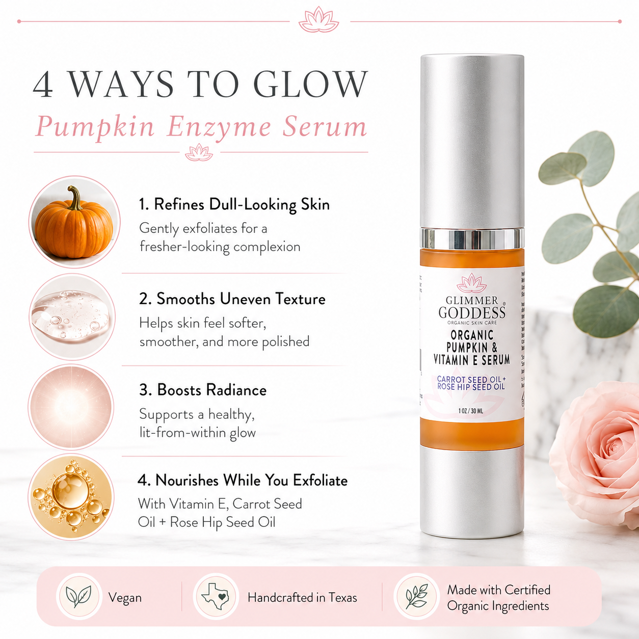 Organic Pumpkin Enzyme Serum – Exfoliating Glow Treatment