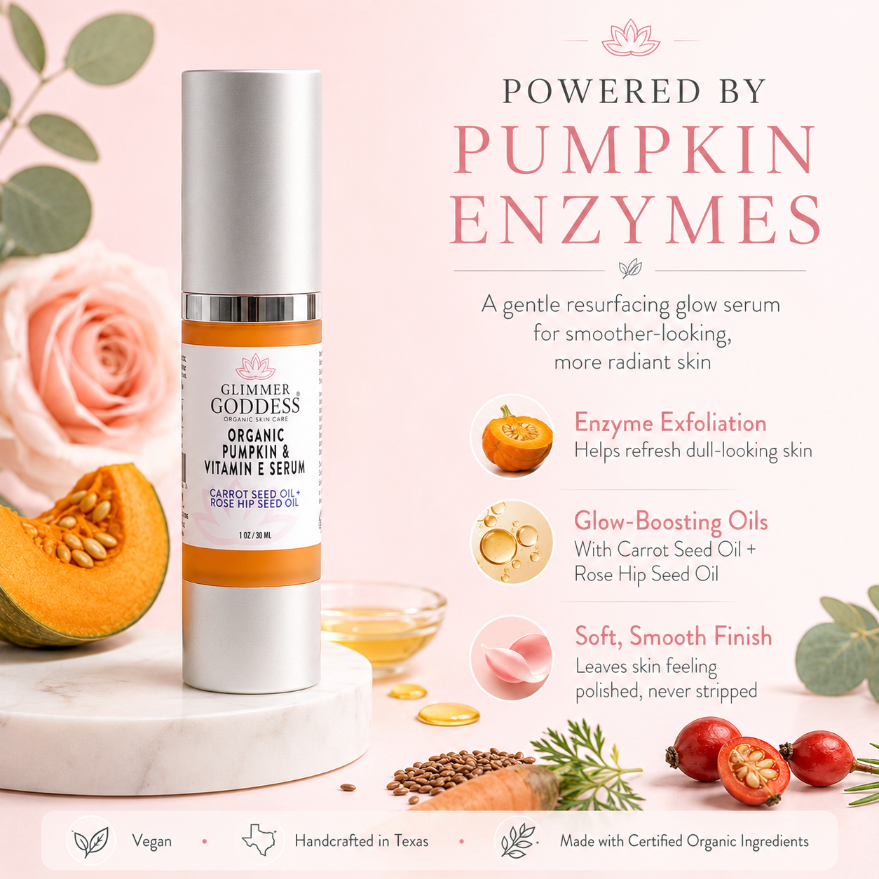 Organic Pumpkin Enzyme Serum – Exfoliating Glow Treatment
