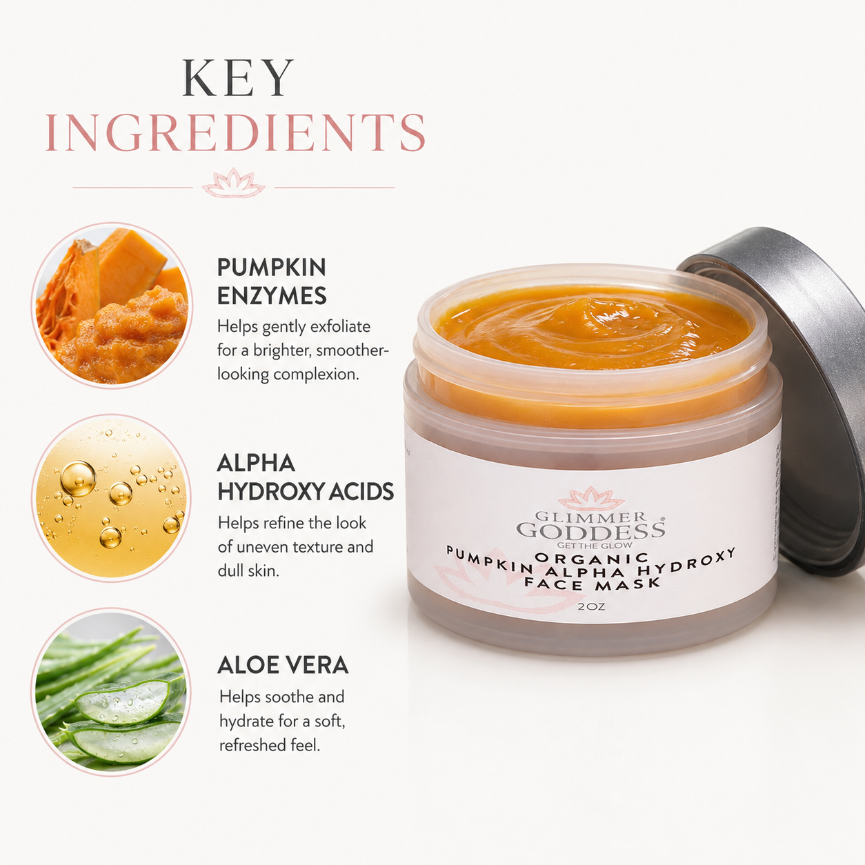 Organic Pumpkin AHA Face Mask – Exfoliating Treatment for Wrinkles & Glow
