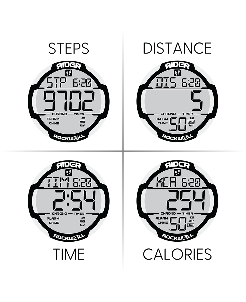 Digital Coliseum Fit™ Freedom Edition watch by Rockwell Time with white and black design, showing the digital display and sleek watch face.