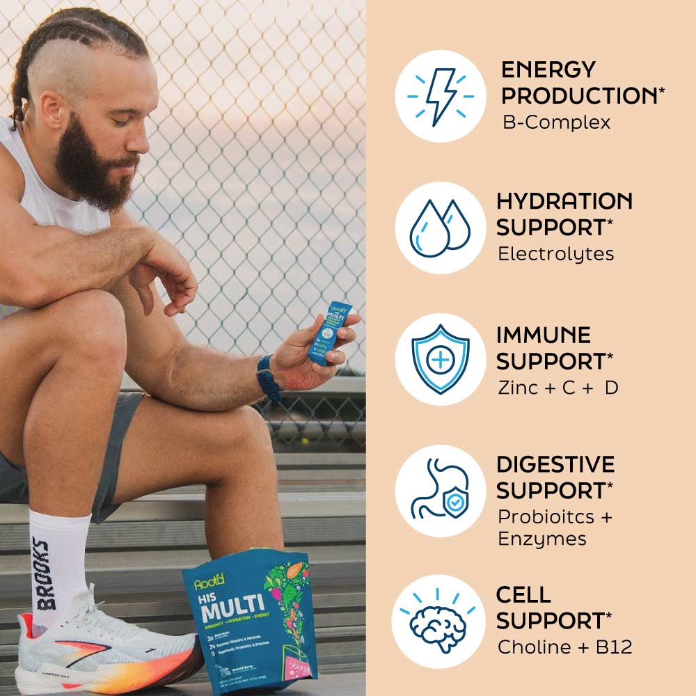 Root'd Growing Together Bundle multivitamin for future mom and dad, featuring hydration and essential nutrients for pregnancy prep.