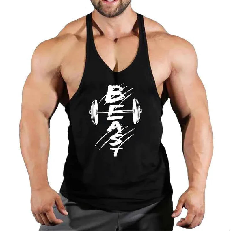 Men's THRIXINE muscle gym tank top, lightweight running vest with sleeveless design and breathable fabric for workout comfort.