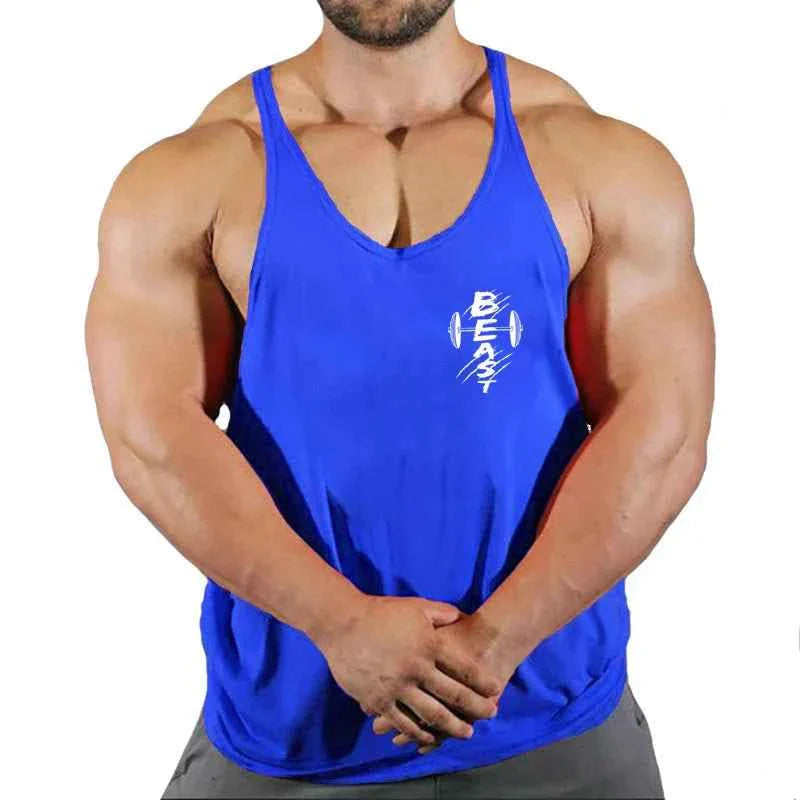 Men's THRIXINE muscle gym tank top and running vest, sleeveless athletic tank with a fitted design for workouts.