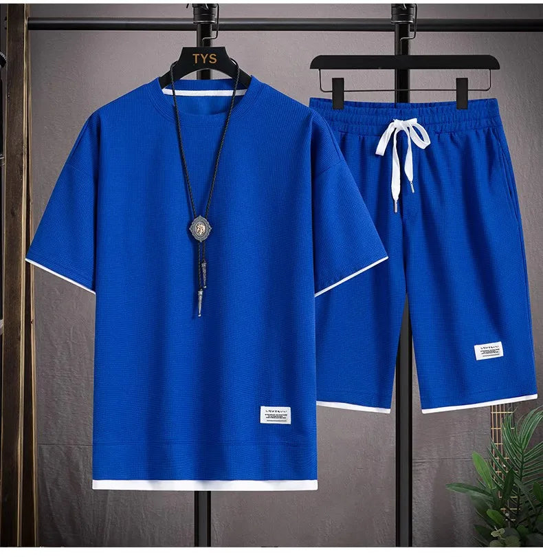 Men's quick-dry summer running set by THRIXINE, featuring lightweight, breathable fabric and athletic design for active wear.