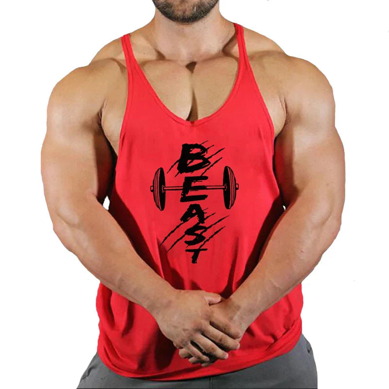 Men's THRIXINE muscle gym tank top, running vest, sleeveless athletic shirt designed for workout and training activities.