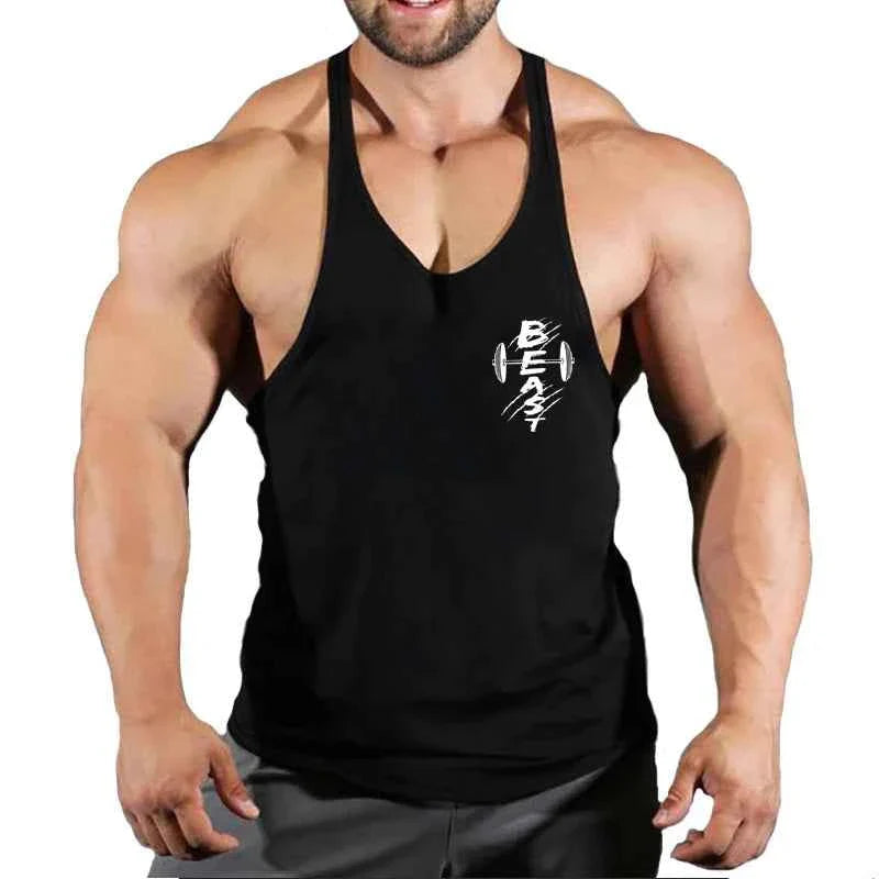 Men's THRIXINE muscle gym tank top, sleeveless running vest with athletic fit, suitable for workout and active wear.