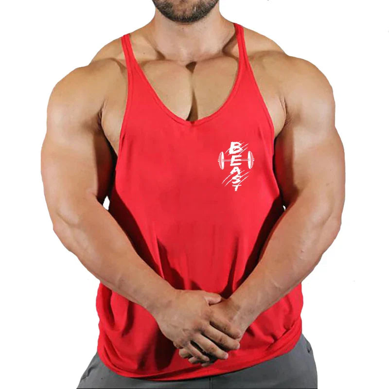 Men's THRIXINE muscle gym tank top, running vest, sleeveless athletic tank top designed for workout and training activities.