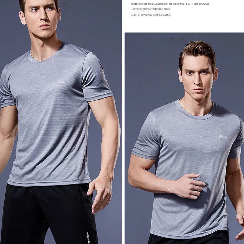 Mandotos men's running shirt with quick dry, compression fit, suitable for soccer, jogging, and gym workouts.