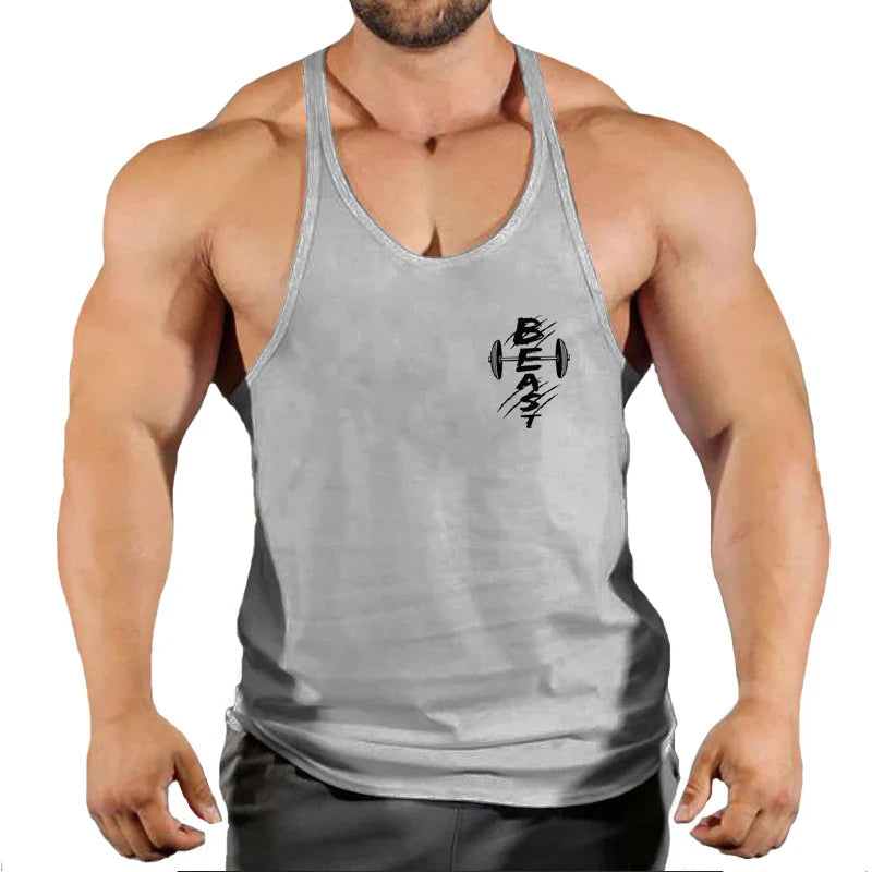 Men's THRIXINE muscle gym tank top, sleeveless running vest, athletic tank top designed for workout and training activities