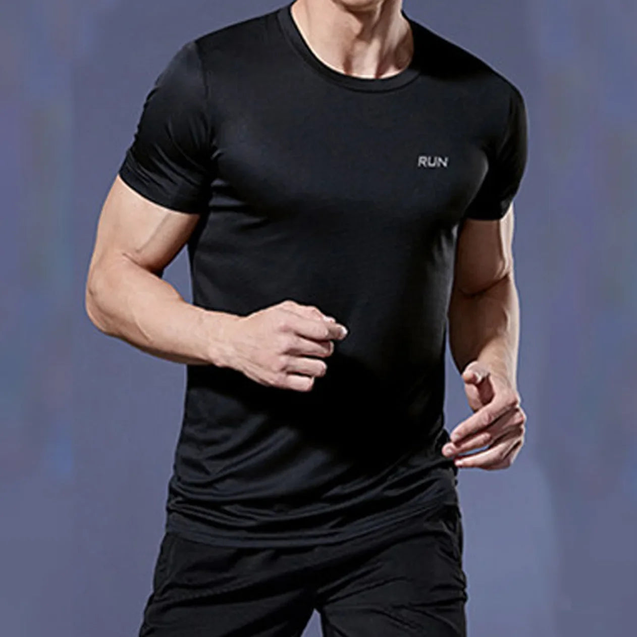 Men's MANDOTOS running shirt featuring quick-dry fabric and compression fit, ideal for soccer, jogging, and gym workouts.