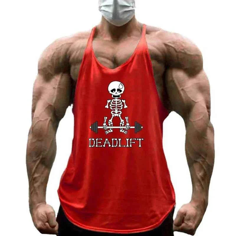 Men's THRIXINE gym muscle workout sleeveless tank top, black athletic sleeveless shirt for men, front view.
