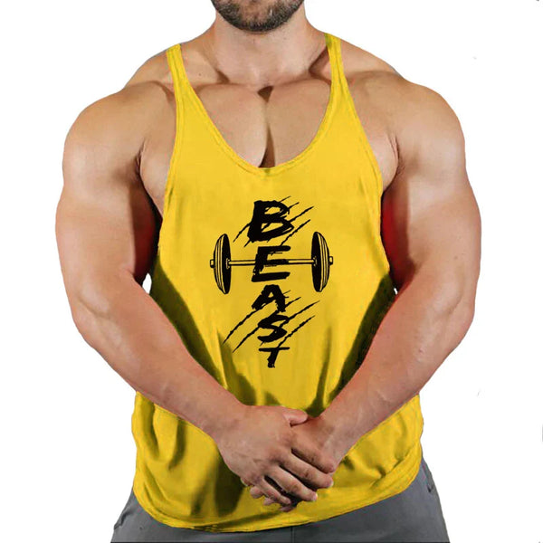 Men's THRIXINE muscle gym tank top, lightweight running vest with sleeveless design and breathable fabric for workout comfort.