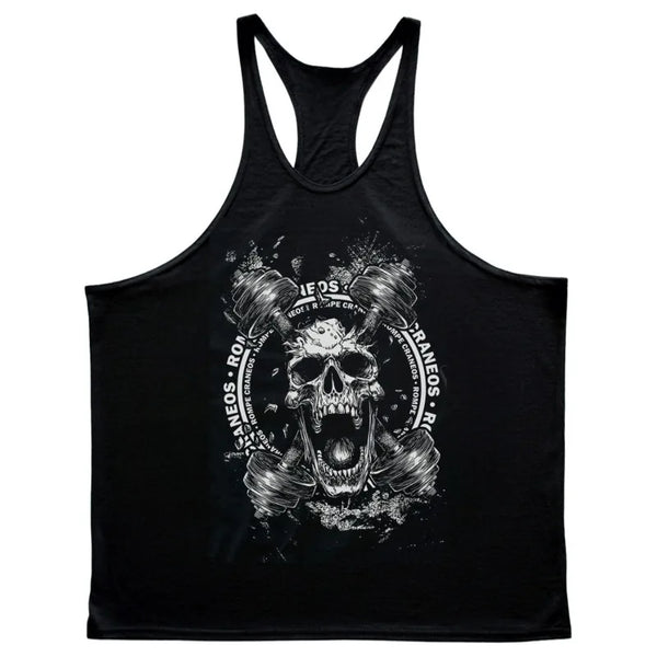 Men's cotton gym tank top sleeveless vest by THRIXINE, showing a lightweight, breathable athletic tank top for men.