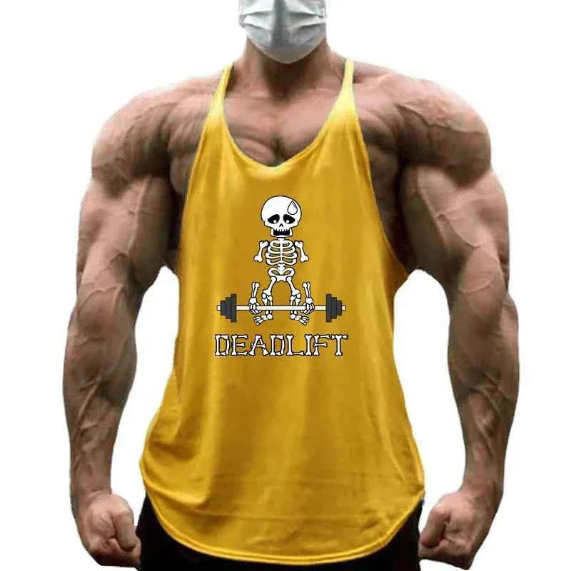Men's THRIXINE sleeveless gym tank top with muscle fit, designed for workout and athletic training.