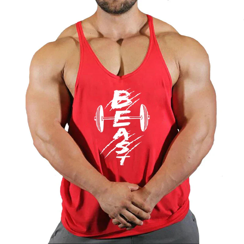 Men's THRIXINE muscle gym tank top and running vest, lightweight sleeveless athletic top with breathable fabric.