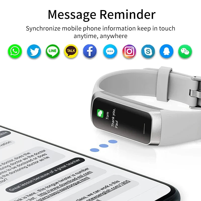 ARBA Global smartwatch showing heart rate and body temperature, waterproof fitness tracker with digital display for men and women.