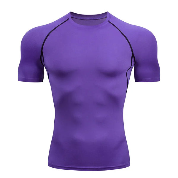 Men's black compression long sleeve gym shirt by THRIXINE, showing close-up of fitted athletic top with breathable fabric.