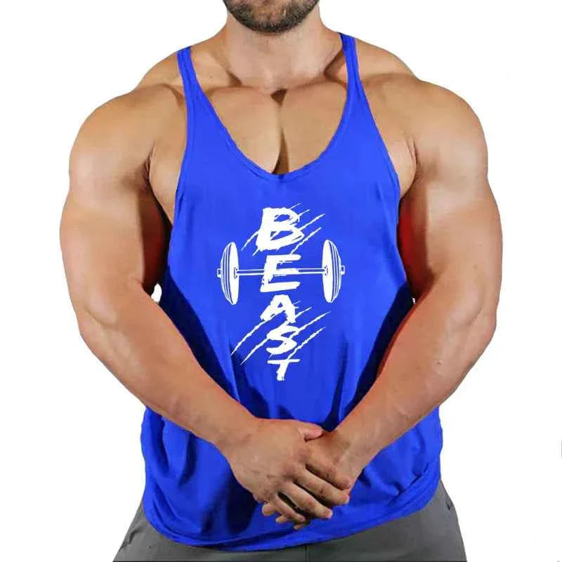 Men's THRIXINE muscle gym tank top, a sleeveless running vest with breathable fabric for workout and athletic training.