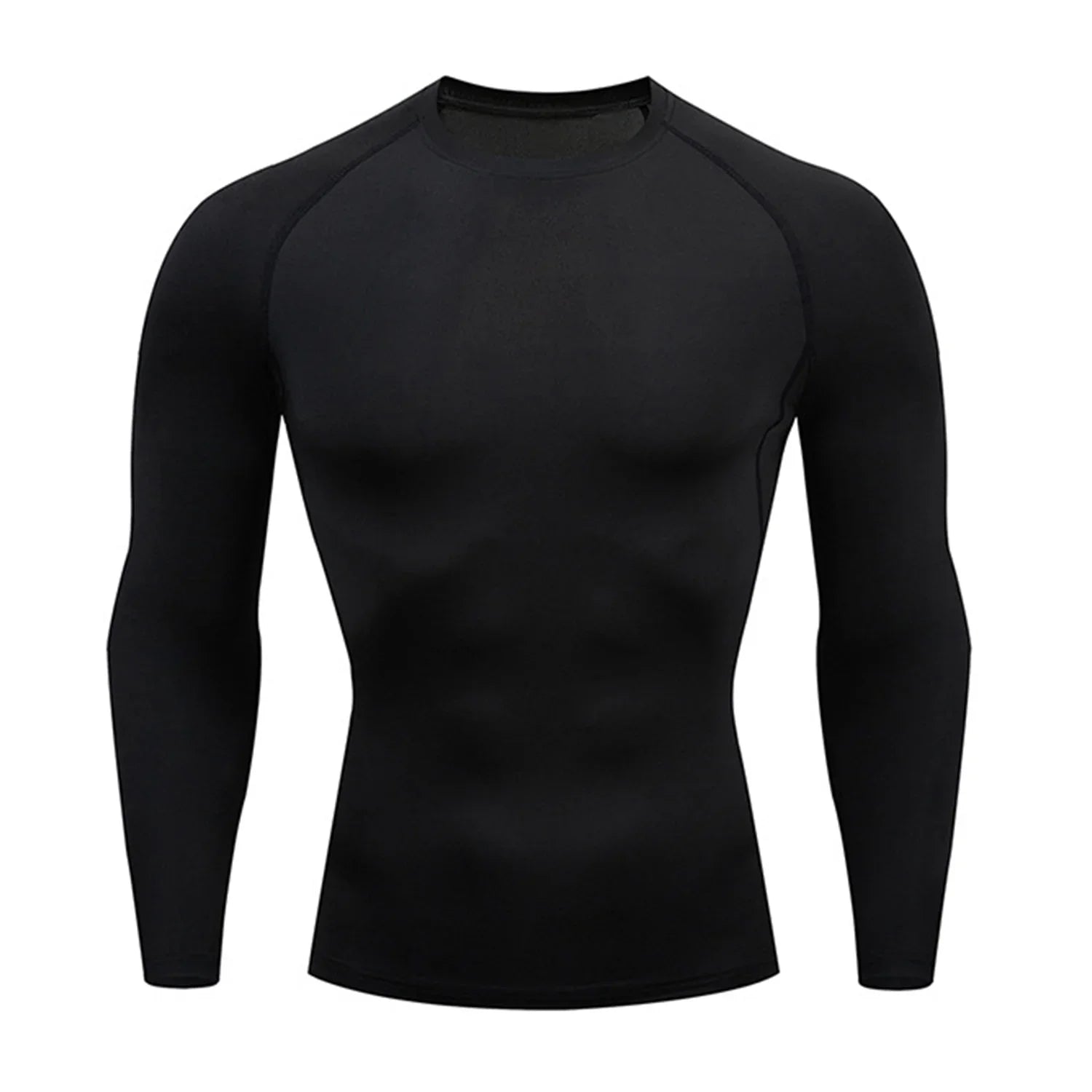 Men's THRIXINE compression long sleeve gym shirt, tight-fitting athletic top for workouts and training.