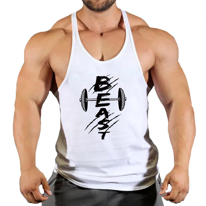 Men's THRIXINE muscle gym tank top, sports running vest, sleeveless athletic tank shirt with athletic fit and breathable fabric.
