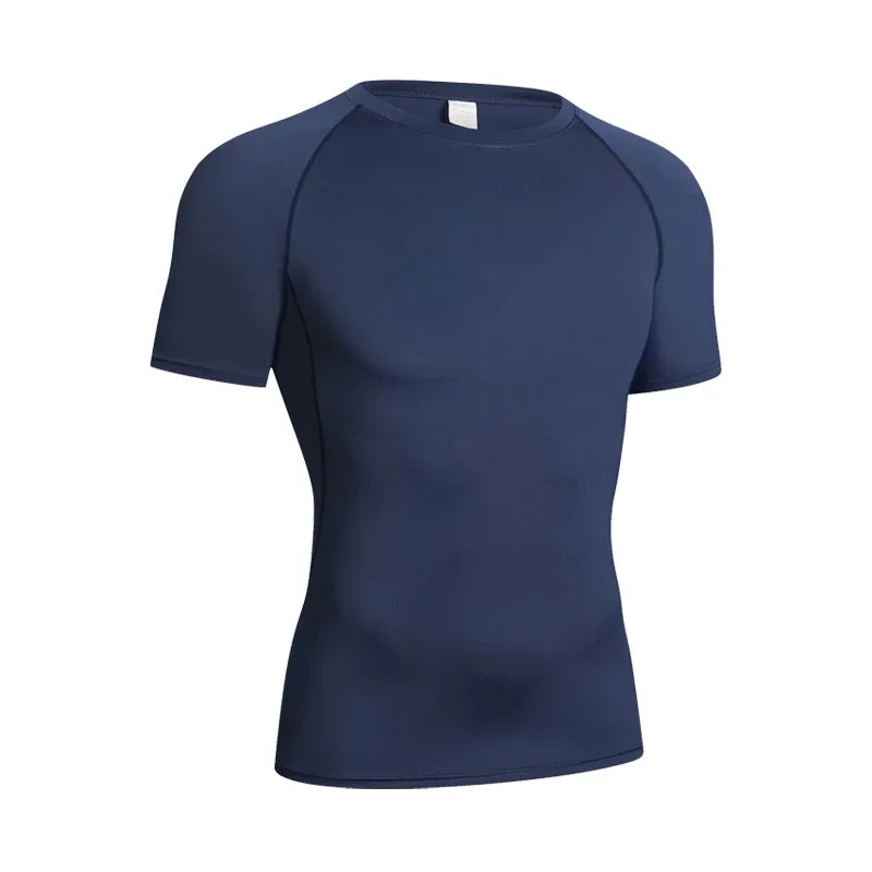 Men's black compression long sleeve gym shirt by THRIXINE, fitted athletic top designed for workout support and mobility.