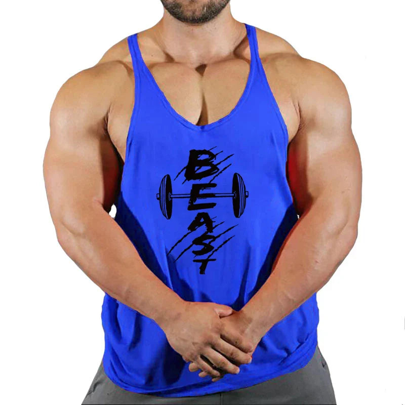 Men's THRIXINE muscle gym tank top, lightweight running vest with breathable fabric, designed for active workout and athletic training.